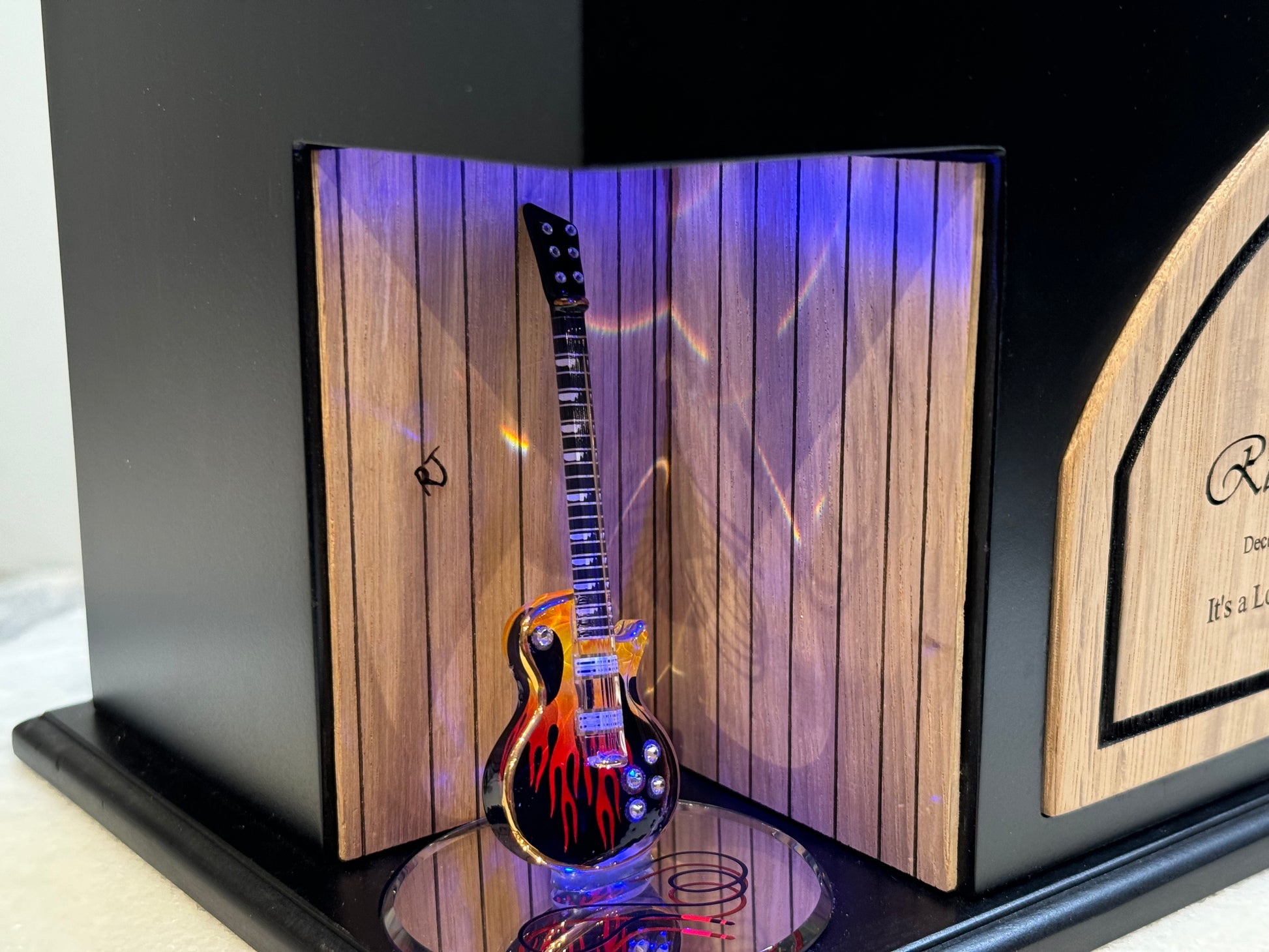 close up of guitar urn