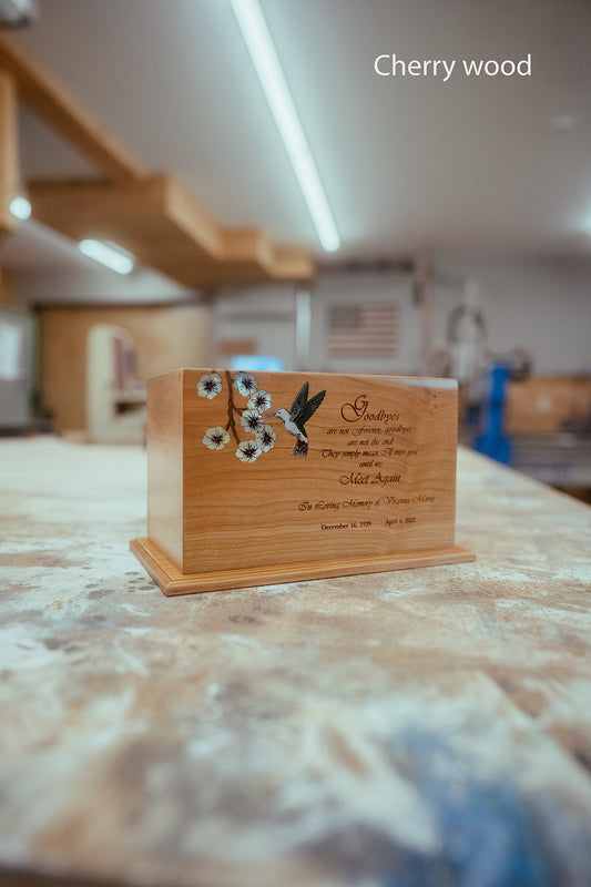 Cherry Wood cremation urn. 