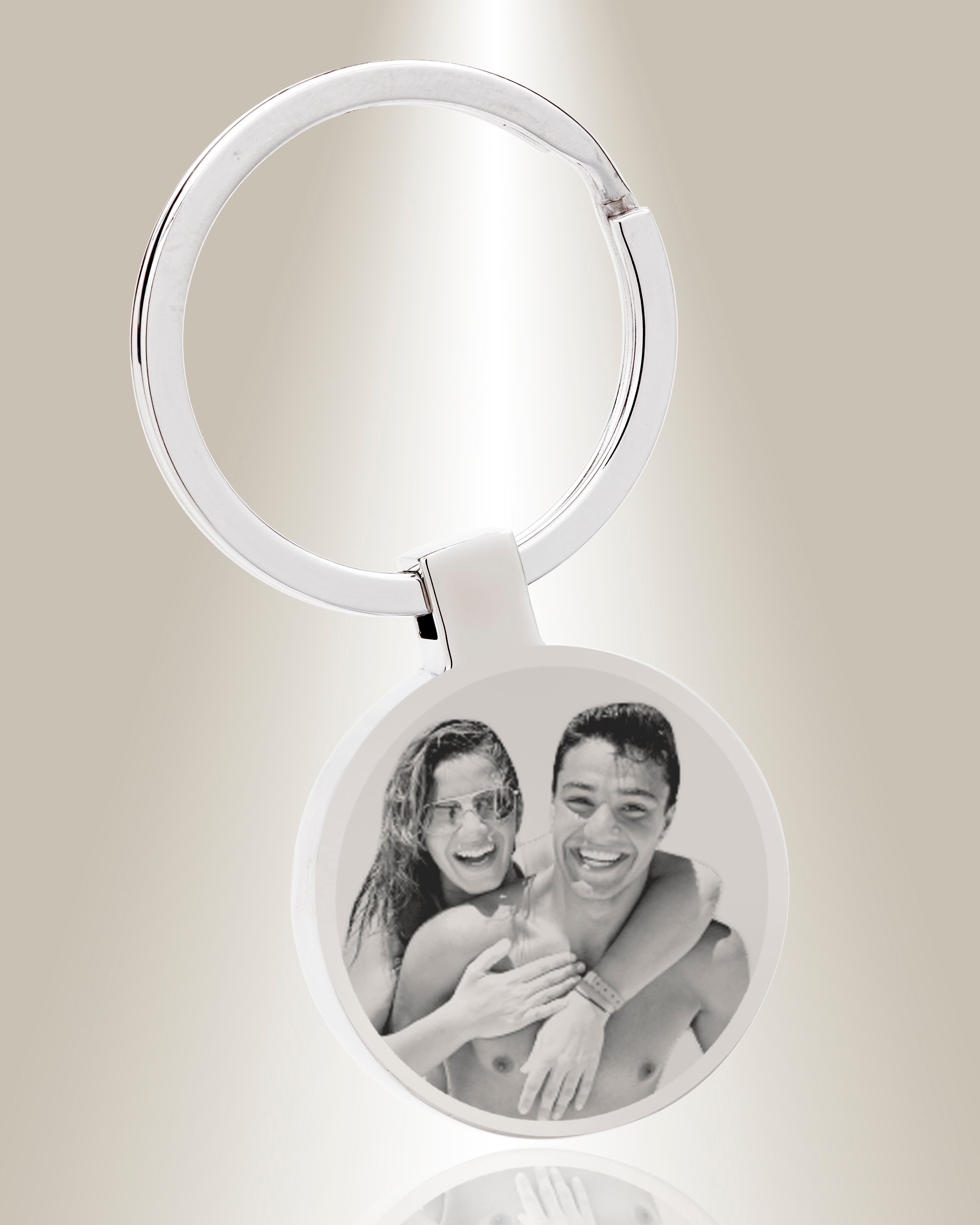 Cremation Round Keychain - Photo Engraved